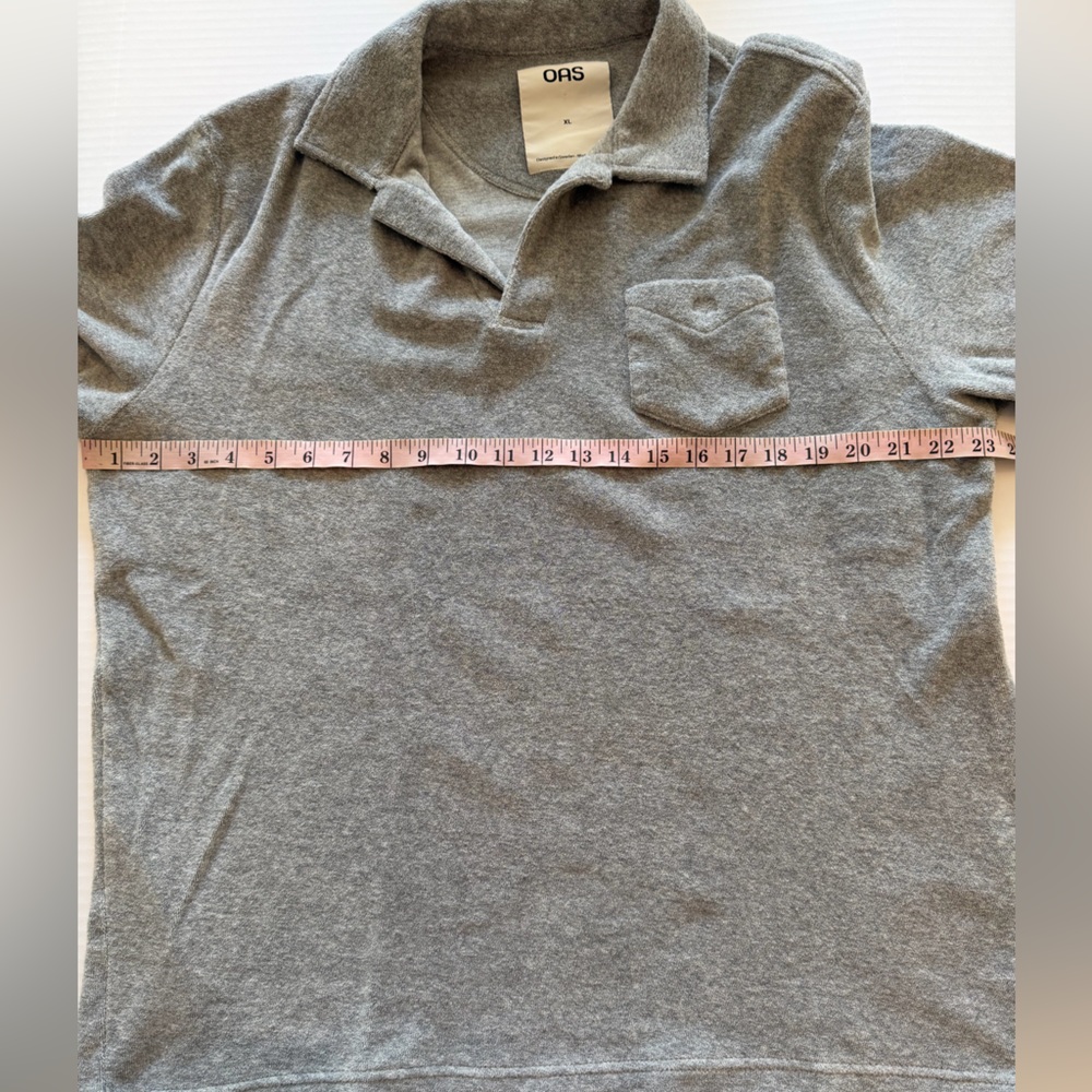 OAS Grey Melange Terry Polo - Picture 7 of 7
